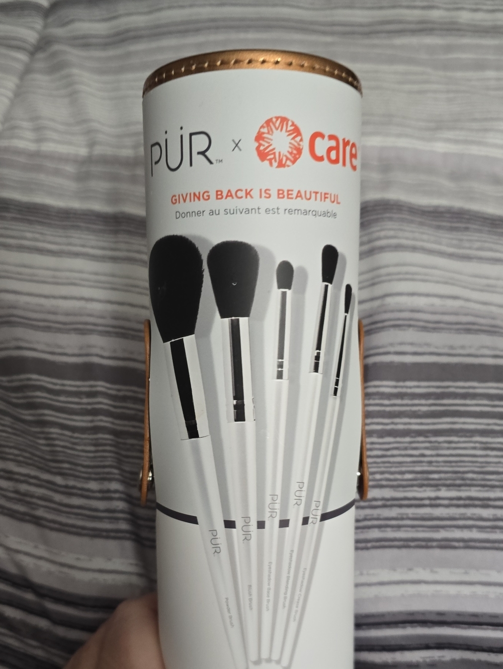 Pur Minerals White and Black Makeup Brush Tube Set